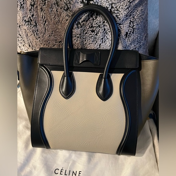Celine Tri-Colored Luggage Tote - Picture 3 of 14